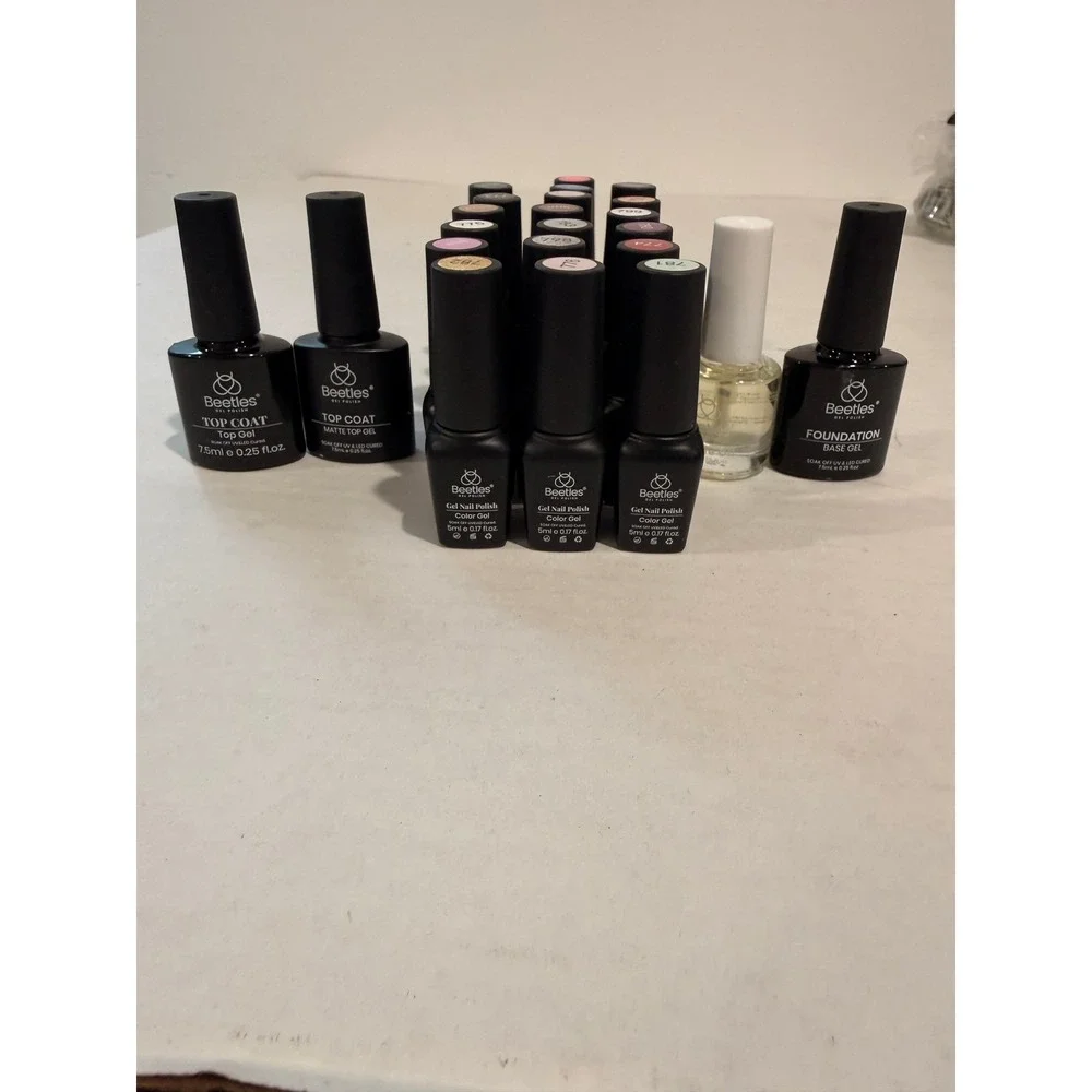 Beetles Gel Polish Set 20 Colors Base Top Coat Matte Glossy Cuticle Oil Bundle